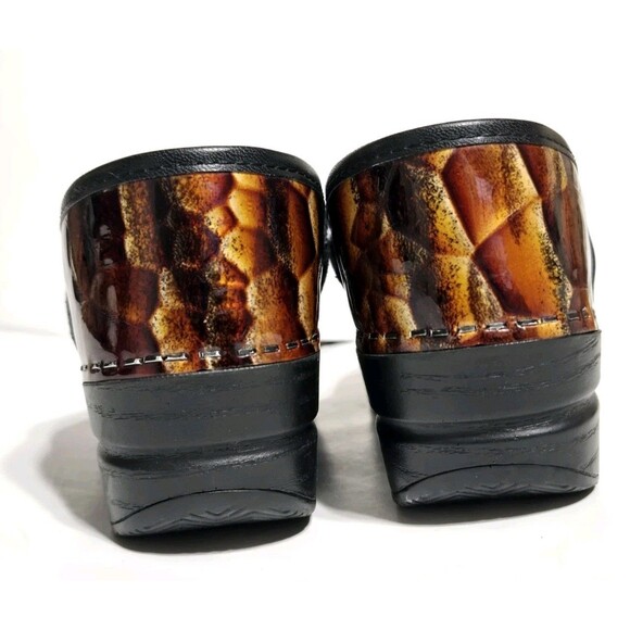 Danko Clogs Womens US 5.5-6 Tiger Eye Reptile Leather Shoes 36 Nursing Comfort - Picture 5 of 7